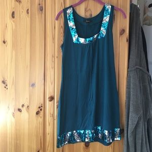 Teal sequin dress express